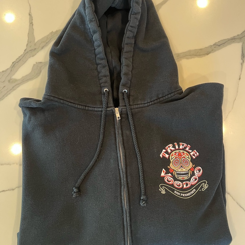 Triple VooDoo Brewery-Black Zip-Up Hoodie